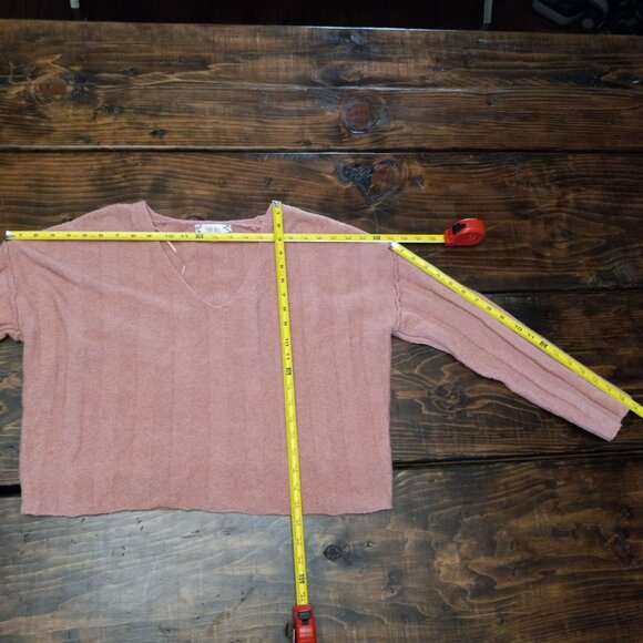 Pink Rose Heather Dolman Sleeve V Neck Blouse Summer Sweater‎ Oversize Size LG - Picture 6 of 6